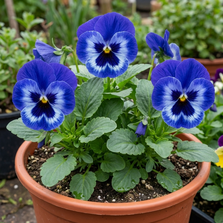 3 Pansy Delta Pro Marina Plants, Hardy Winter & Spring Flowering Pansies, 3 Litre Root Ball - Frankton's