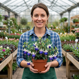 3 Trailing Fuchsia Blue Angel Plants, Blue & White Flowers, Summer Bedding, 10.5cm Pots - Frankton's