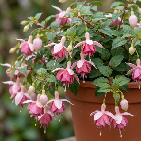 3 Trailing Fuchsia Claudia Pink Plants, Summer Bedding, 10.5cm Pots, Hanging Baskets - Frankton's
