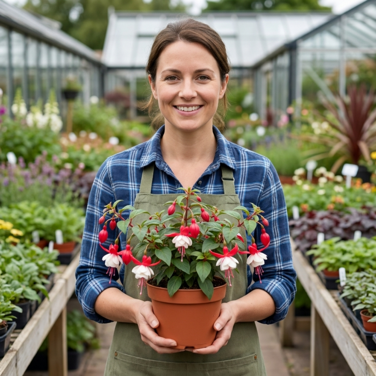 3 Trailing Fuchsia Sir Matt Busby Plants, Red & White, 10.5cm Pots, Summer Bedding - Frankton's