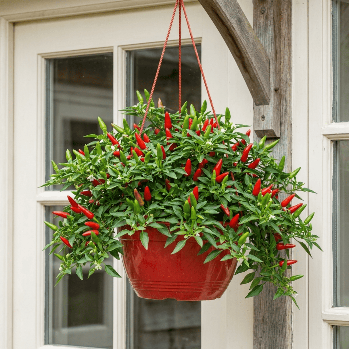 Chilli Pepper Hanging Basket, Spicy Jane, 25cm Pots - Frankton's