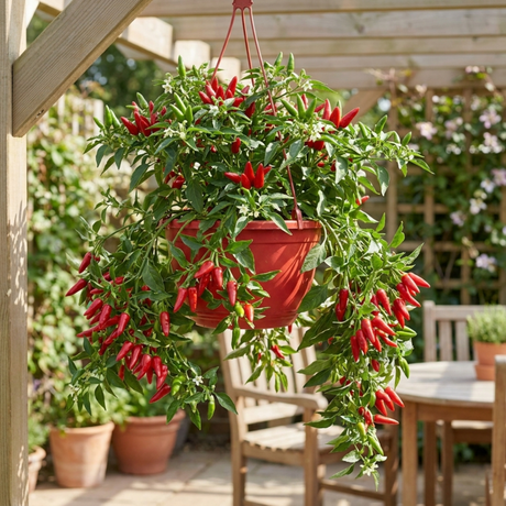 Chilli Pepper Plants, Peppers from Heaven Red, 25cm Pots - Frankton's