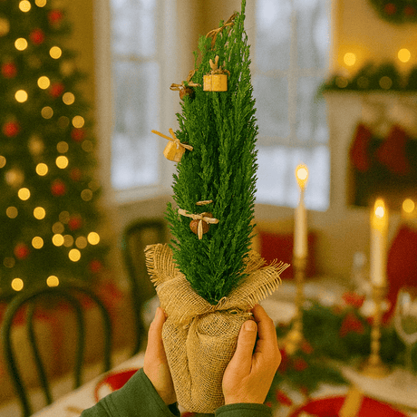 Christmas tree in Jute Sack with baubles - Frankton's