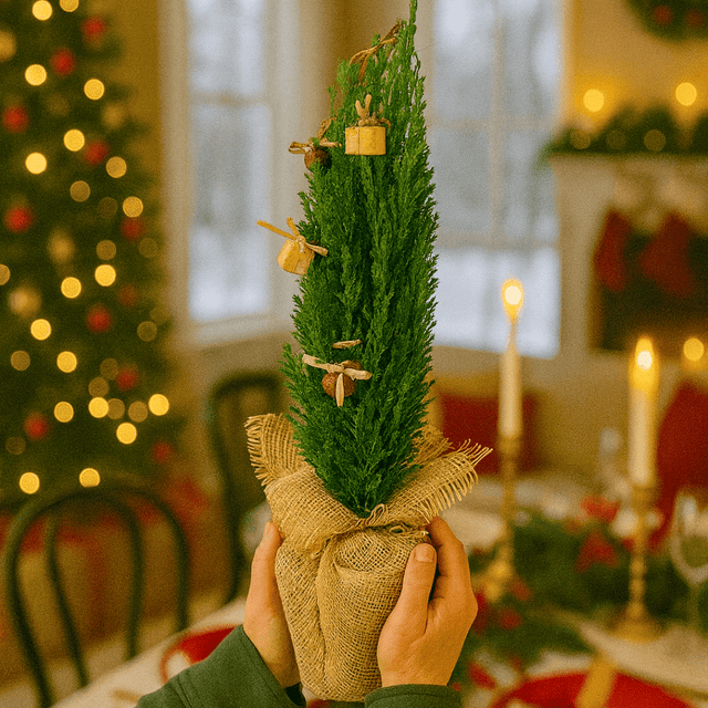 Christmas tree in Jute Sack with baubles - Frankton's