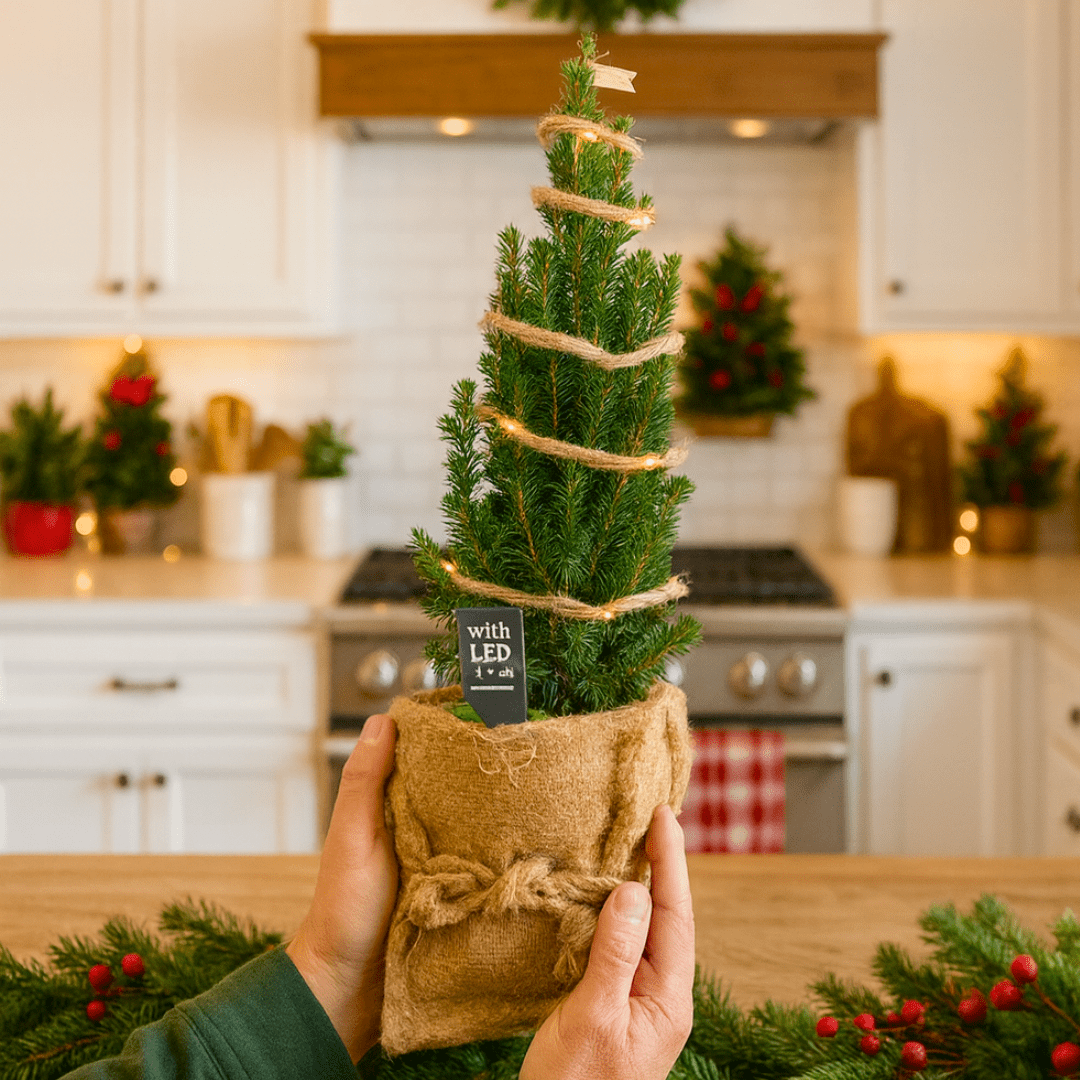 Christmas tree in sack with lights - Frankton's