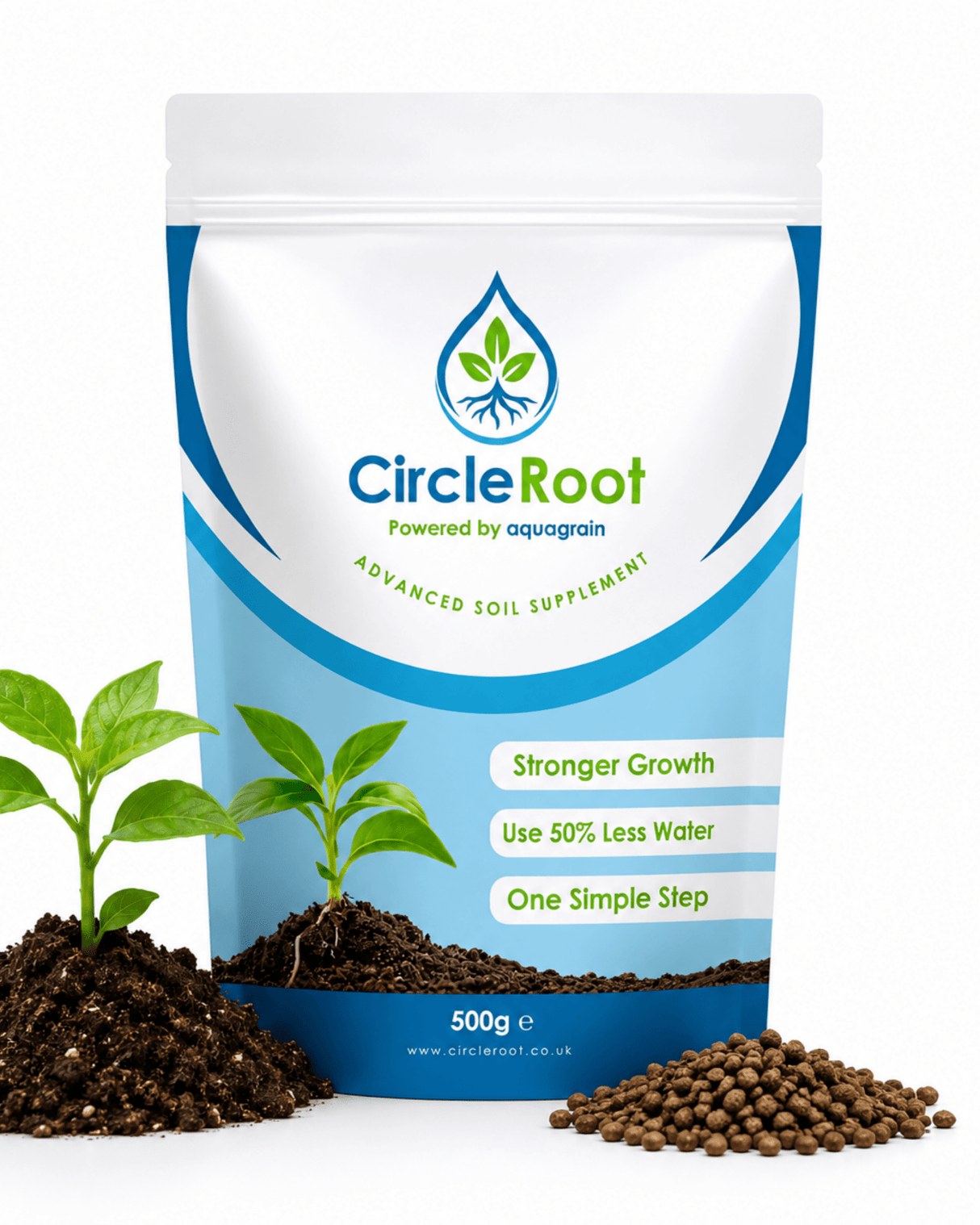CircleRoot Advanced Soil Enhancer - Use 50% Less Water, 500grm Pouch - Frankton's