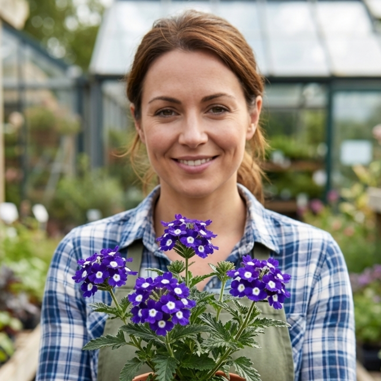 Set of 3 or 6 Trailing Verbena Blue Eye Plants, Summer Flowering Hanging Basket Ready, Outdoor Garden Ready, 10.5cm Root-Ball