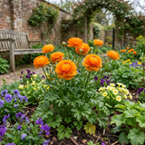 Set of 3 or 6 Large, Outdoor Garden Ready Plants - Rannunculus Vortex Orange, 10.5 cm