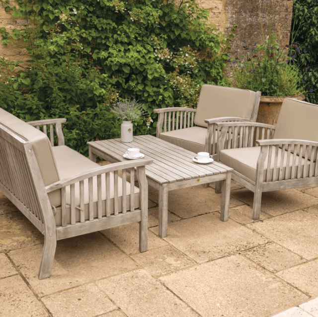 Repton Classic Lounge Wooden Garden Furniture Set - Grey - Frankton's