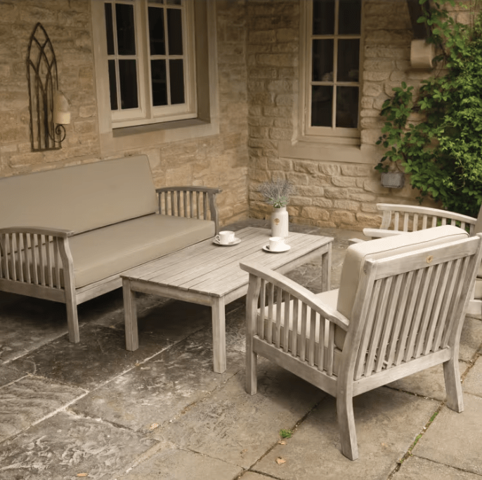 Repton Classic Lounge Wooden Garden Furniture Set - Grey - Frankton's