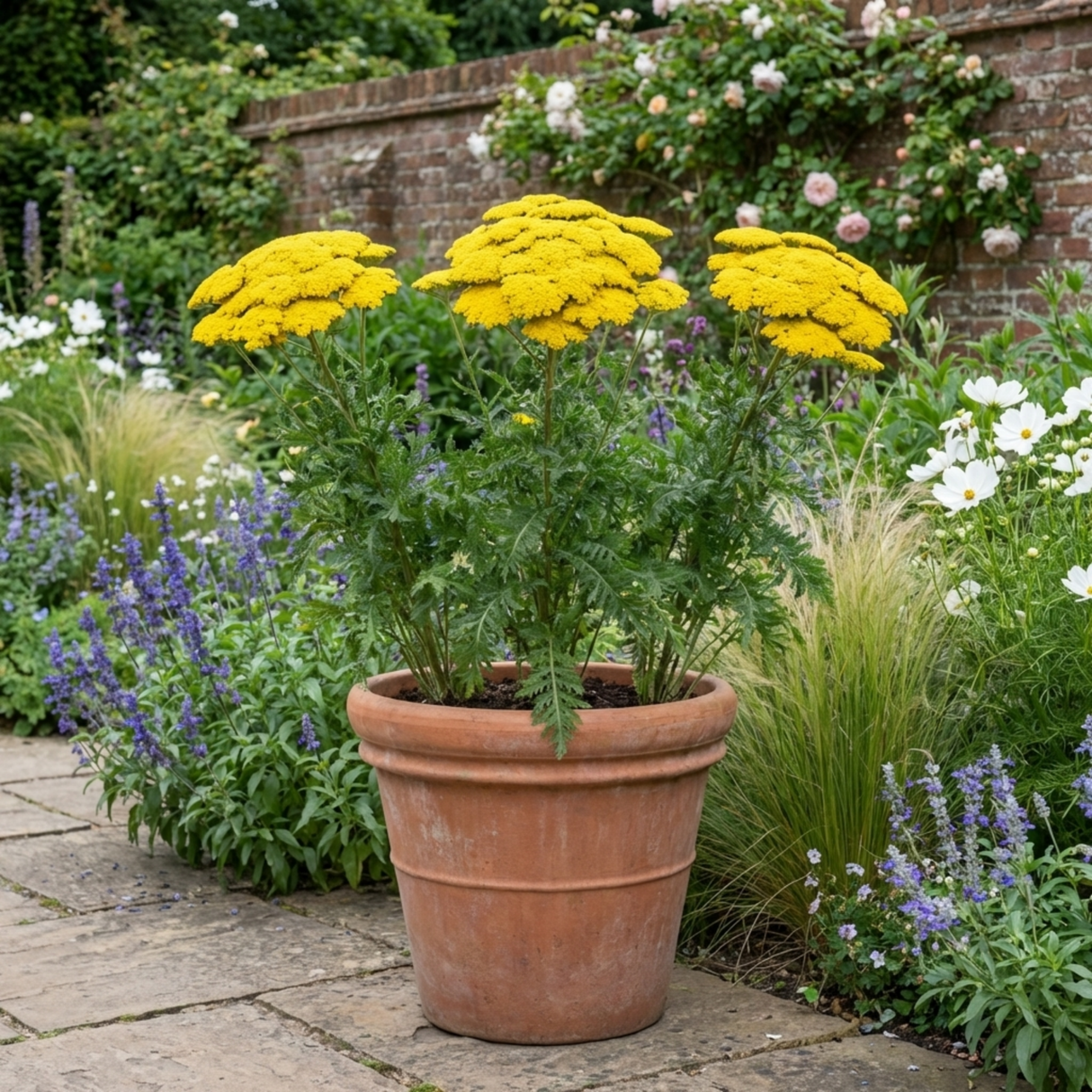Set of 3 or 6 Achillea Cloth of Gold Yarrow Plants, Hardy Perennial, Bee Friendly Garden Flowers, Outdoor Garden Ready, 1 Litre Root-Ball - Frankton's