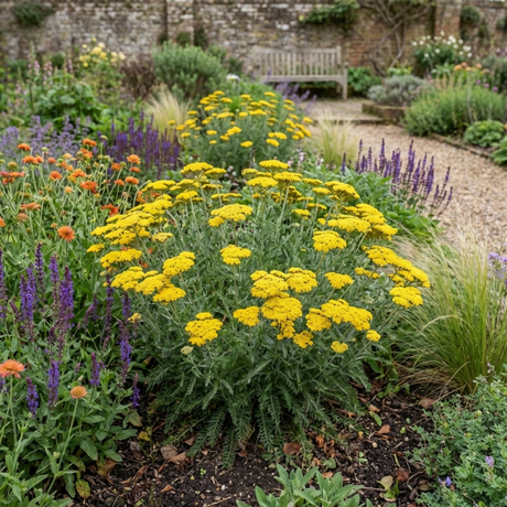 Set of 3 or 6 Achillea Cloth of Gold Yarrow Plants, Hardy Perennial, Bee Friendly Garden Flowers, Outdoor Garden Ready, 1 Litre Root-Ball - Frankton's