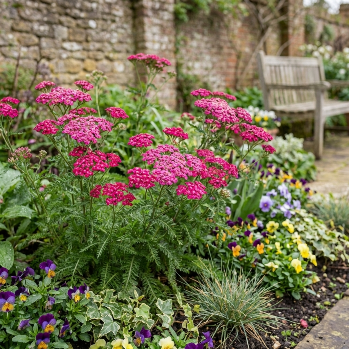 Set of 3 or 6 Achillea Millefolium Cerise Queen Plants, Hardy Pink Yarrow, Summer Flowering Perennial, Outdoor Garden Ready, 1 Litre / 11cm Root-Ball - Frankton's