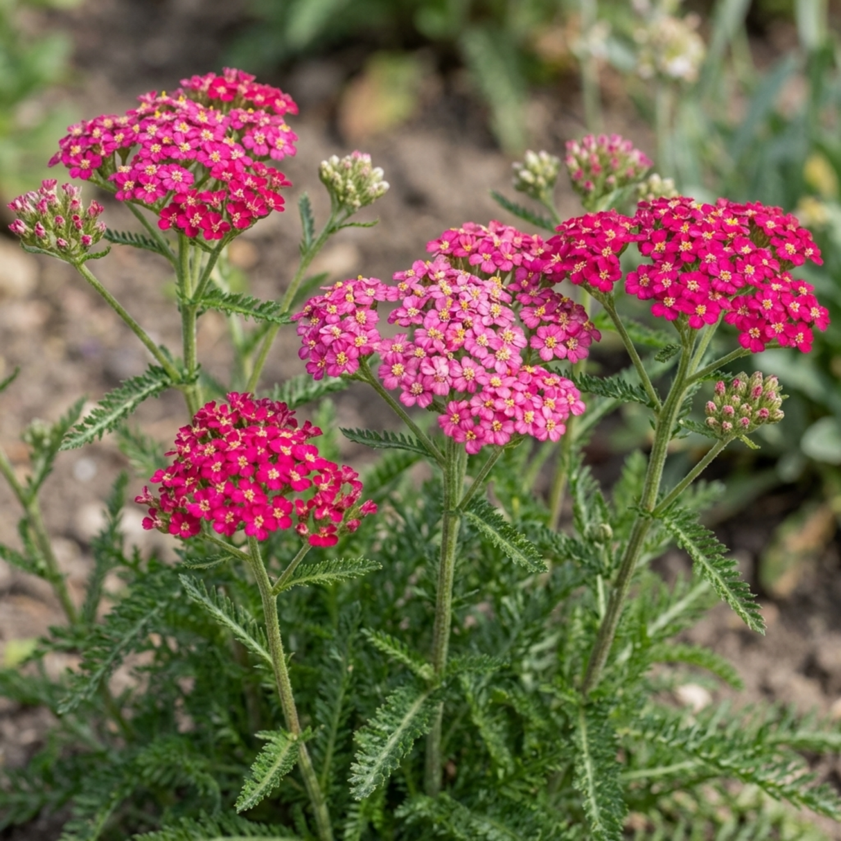 Set of 3 or 6 Achillea Millefolium Cerise Queen Plants, Hardy Pink Yarrow, Summer Flowering Perennial, Outdoor Garden Ready, 1 Litre / 11cm Root-Ball - Frankton's