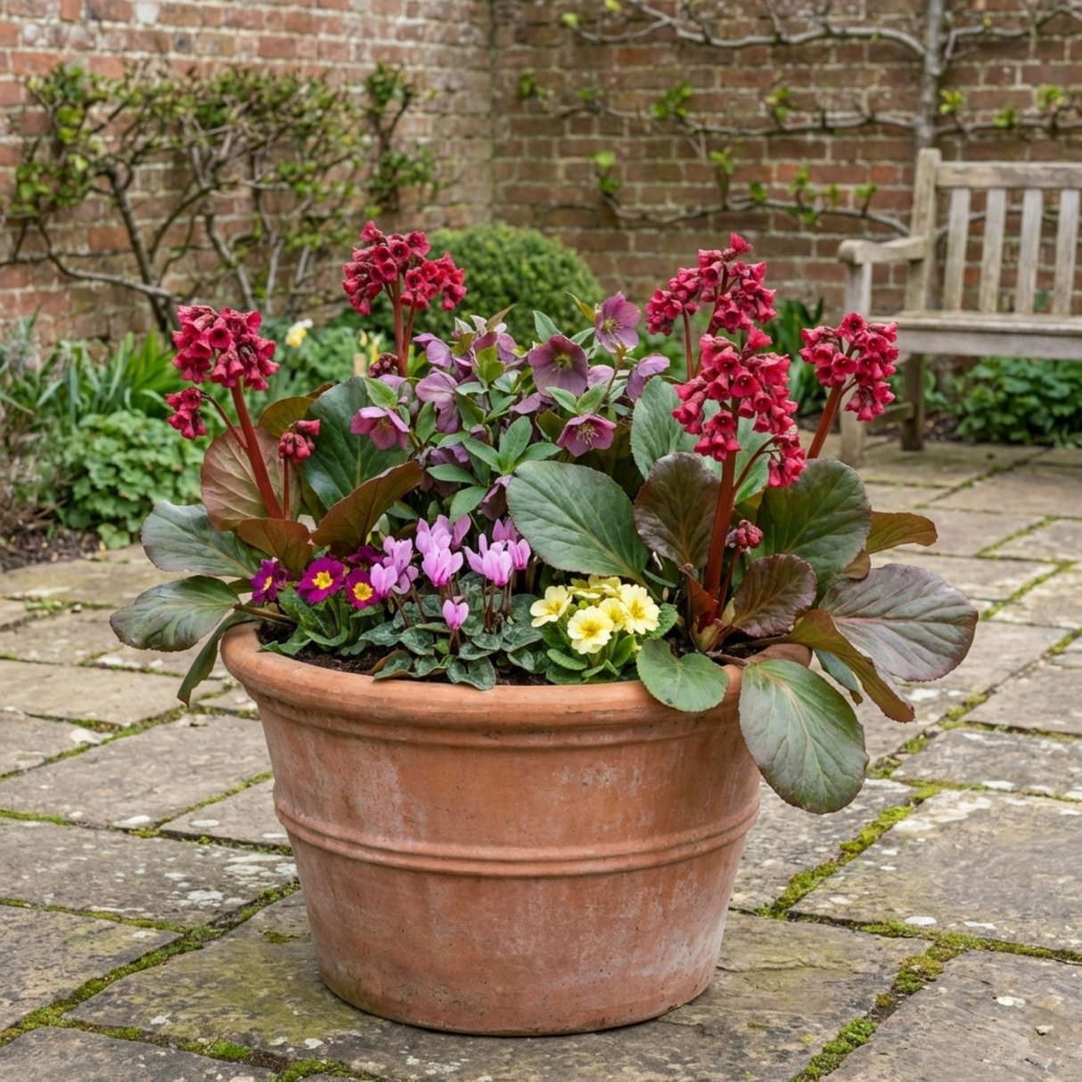 Set of 3 or 6 Bergenia Rotblum Hardy Evergreen Perennial Plants, Pink Flowering Ground Cover, Outdoor Garden Ready, 1 Litre Root-Ball - Frankton's