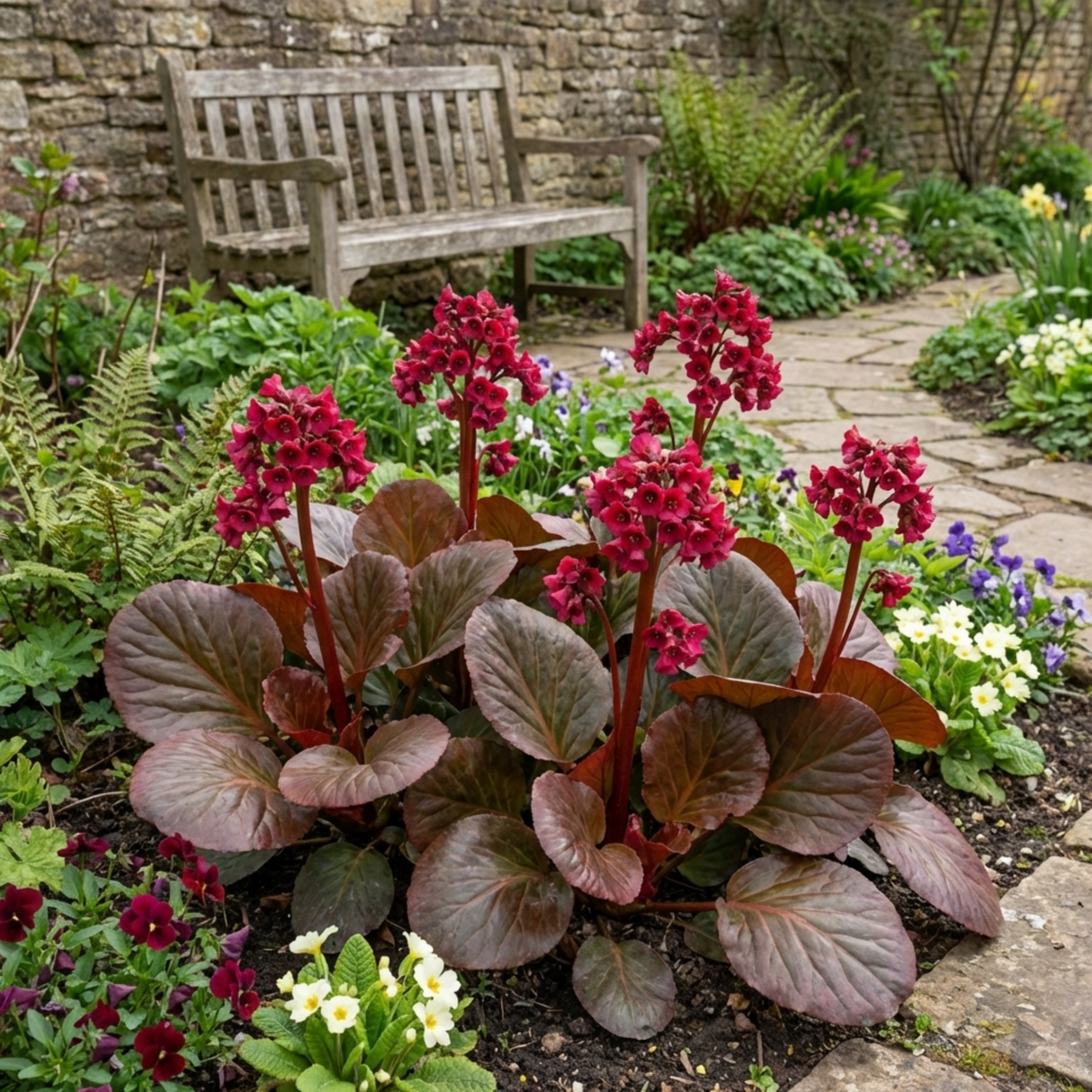 Set of 3 or 6 Bergenia Rotblum Hardy Evergreen Perennial Plants, Pink Flowering Ground Cover, Outdoor Garden Ready, 1 Litre Root-Ball - Frankton's