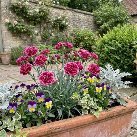 Set of 3 or 6 Carnation Oscar Pink Heart Plants – Fragrant Hardy Perennial Dianthus, Garden Ready, 10.5cm Root-Ball - Frankton's