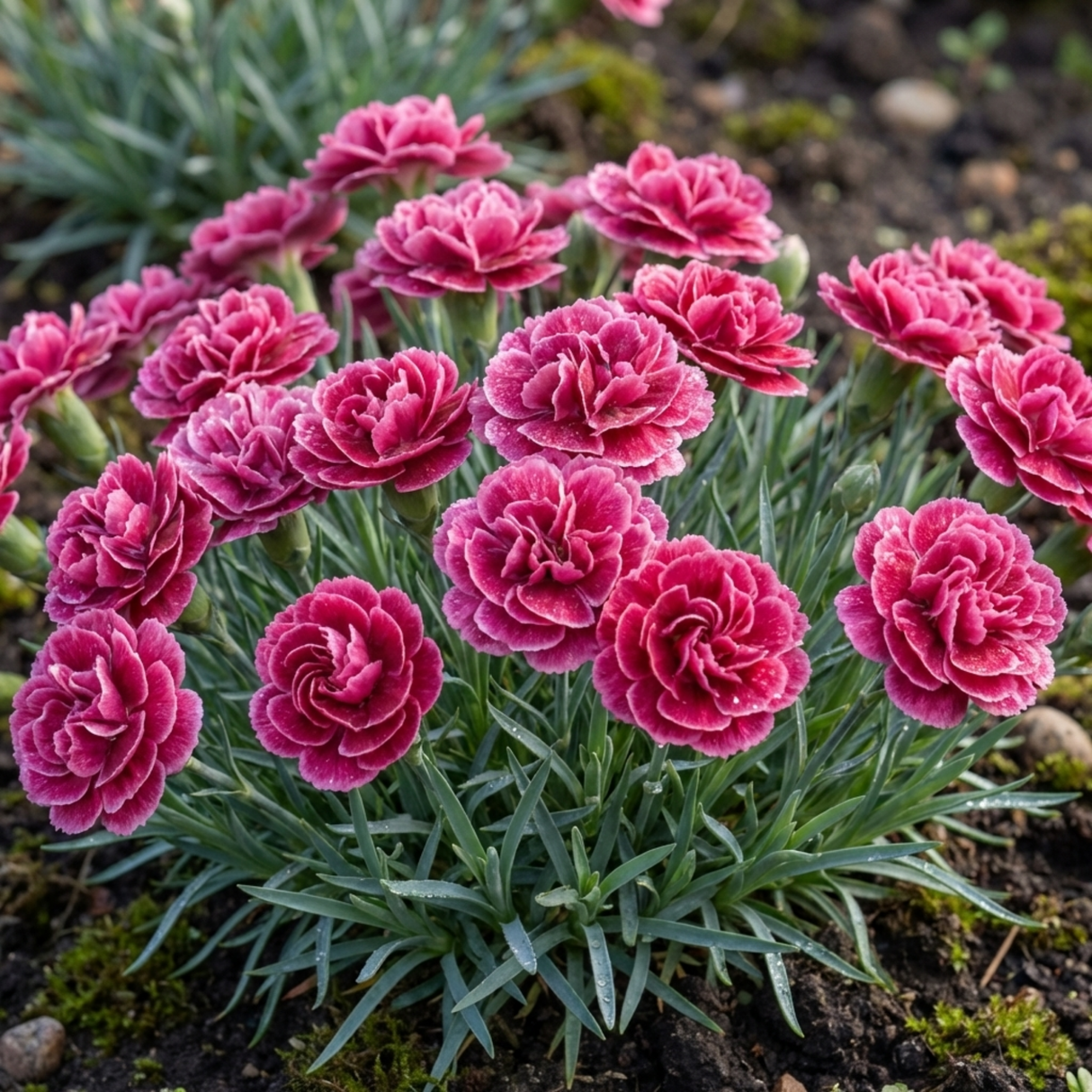 Set of 3 or 6 Carnation Oscar Pink Heart Plants – Fragrant Hardy Perennial Dianthus, Garden Ready, 10.5cm Root-Ball - Frankton's