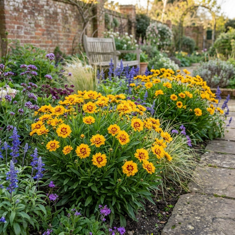 Set of 3 or 6 Coreopsis Presto Hardy Perennial Plants, Golden Yellow Summer Flowering, Outdoor Garden Ready, 1 Litre Root Ball - Frankton's