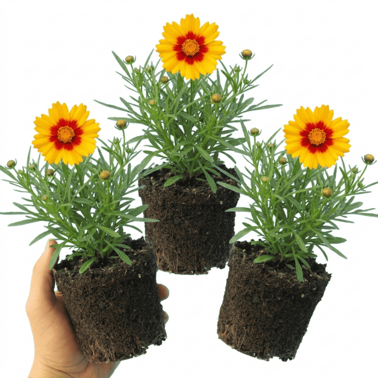 Set of 3 or 6 Coreopsis Sunfire Hardy Perennial Plants, Garden Ready, Bee Friendly, Summer Flowering, 1 Litre Root Ball - Frankton's