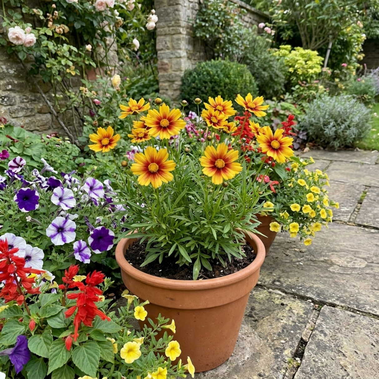 Set of 3 or 6 Coreopsis Uptick Gold Bronze Hardy Perennial Plants, Bee Friendly Summer Flowering, 1 Litre Root Ball - Frankton's
