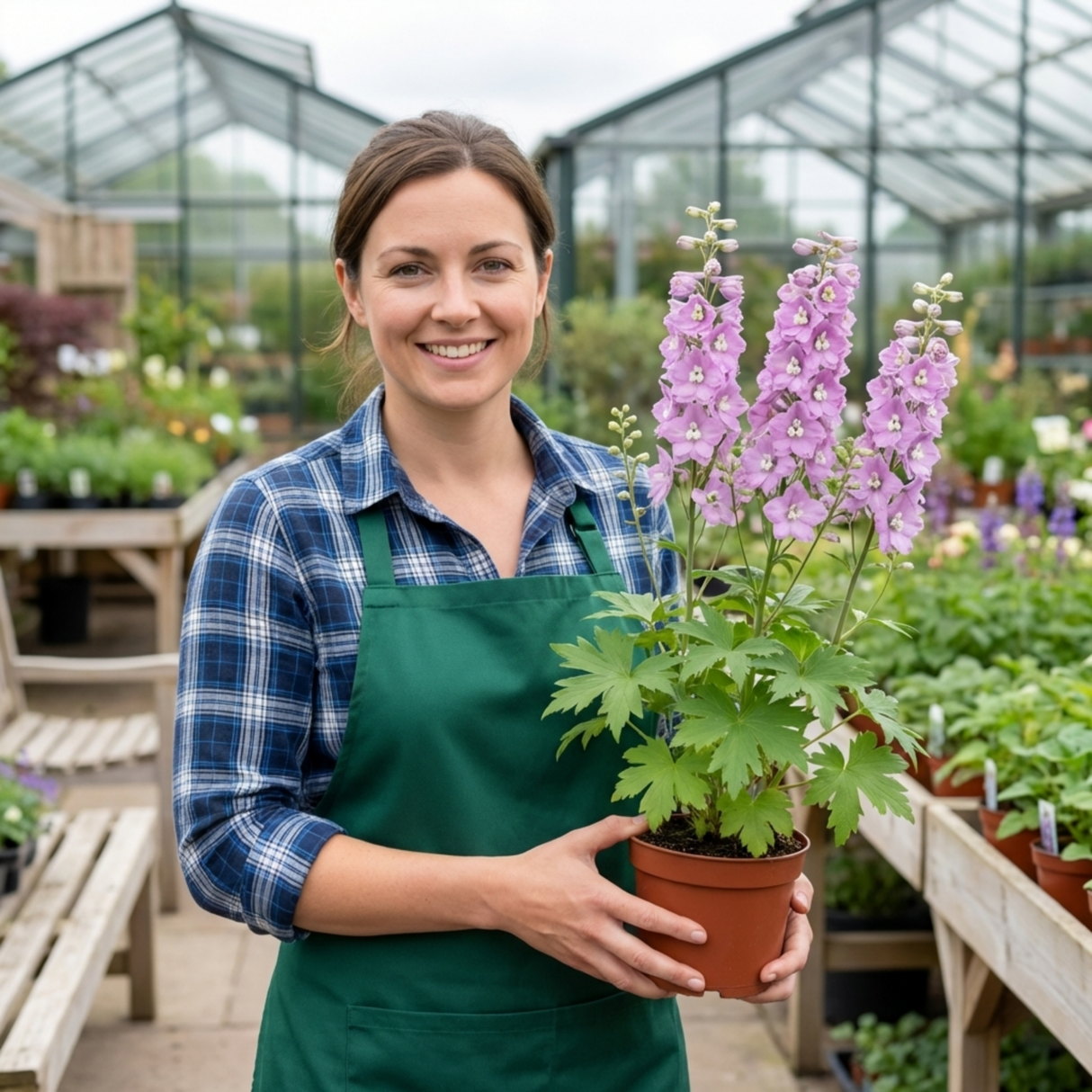 Set of 3 or 6 Delphinium Lilac Rose White Bee Hardy Perennial Plants, Summer Flowering Cottage Garden Plants, Outdoor Garden Ready, 1 Litre / 11cm Root-Ball - Frankton's