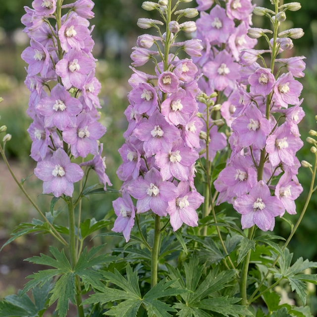 Set of 3 or 6 Delphinium Lilac Rose White Bee Hardy Perennial Plants, Summer Flowering Cottage Garden Plants, Outdoor Garden Ready, 1 Litre / 11cm Root-Ball - Frankton's