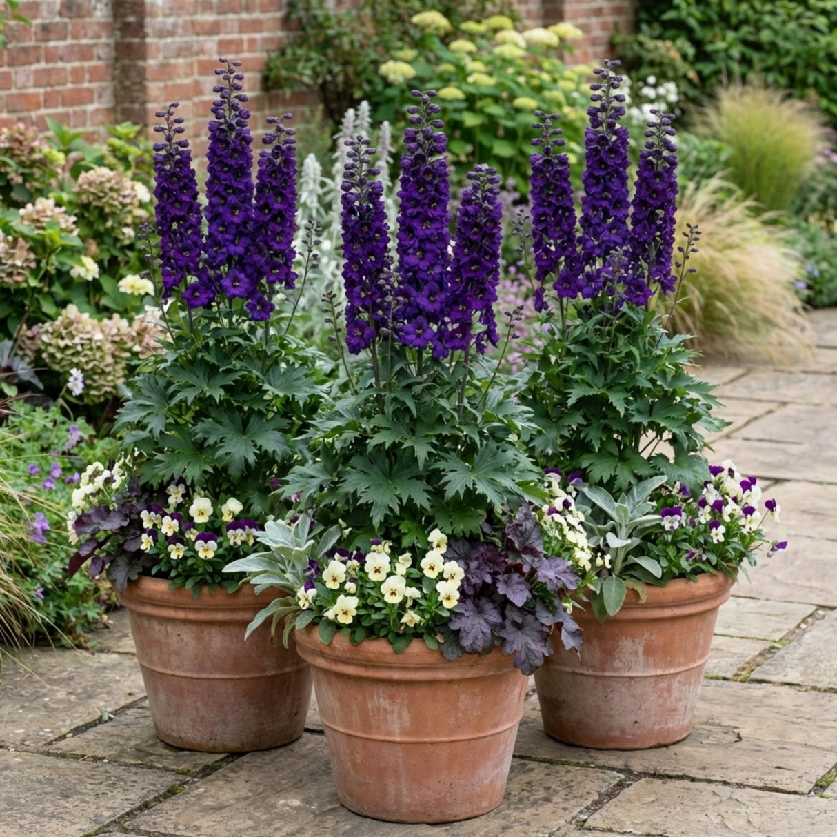 Set of 3 or 6 Delphinium Pacific Giants Black Knight Hardy Perennial Plants, Tall Cottage Garden Flowers, Outdoor Garden Ready, 1 Litre Root-Ball - Frankton's