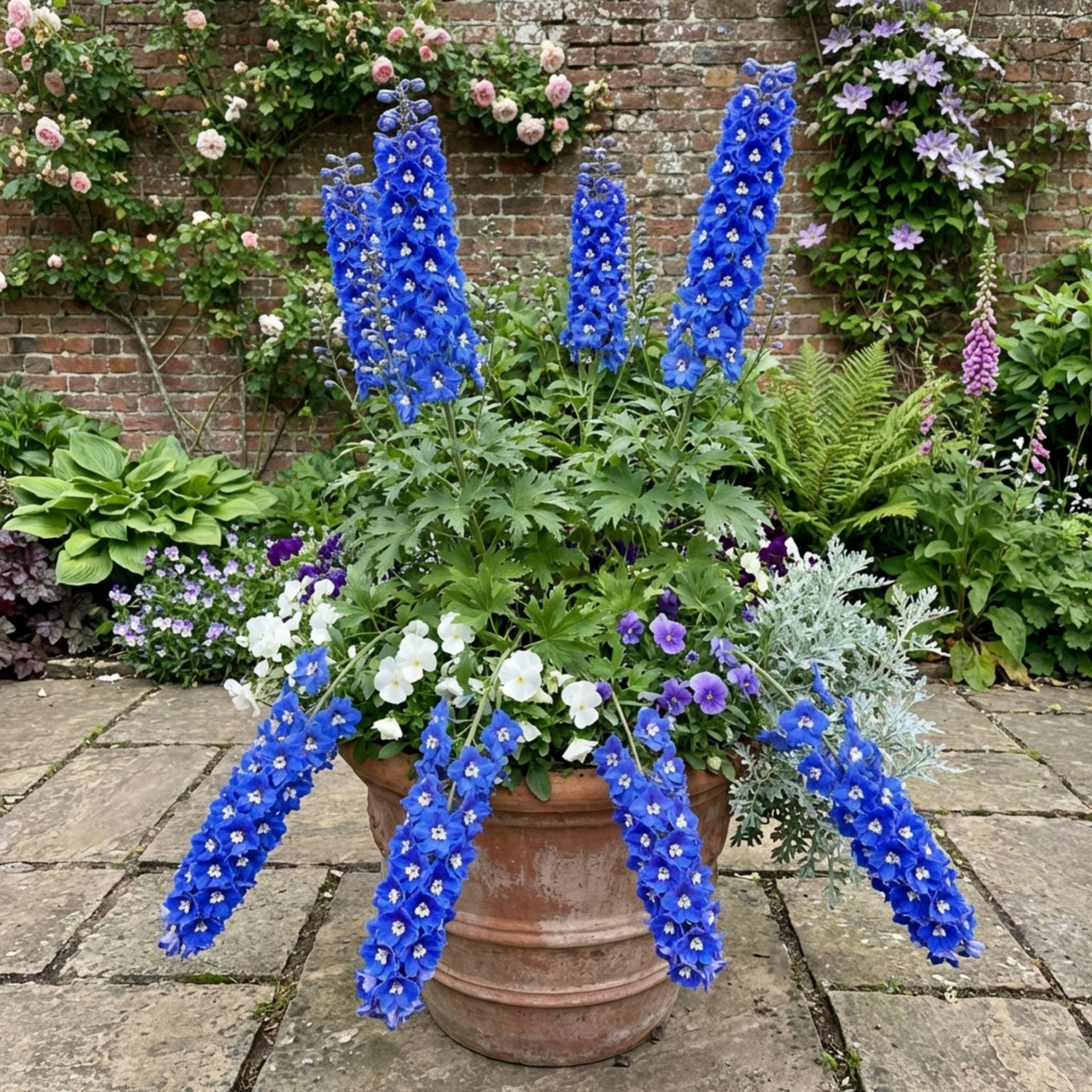 Set of 3 or 6 Delphinium Pacific Giants Blue Bird Hardy Perennial Plants, Tall Cottage Garden Flowers, Outdoor Garden Ready, 1 Litre Root-Ball - Frankton's
