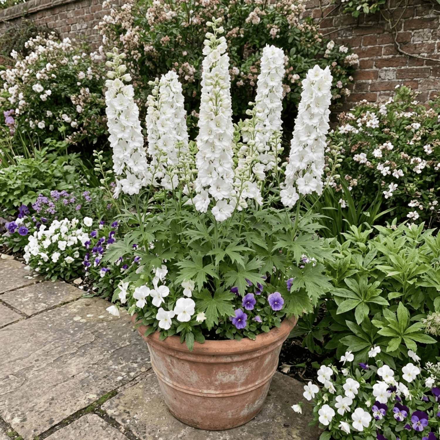 Set of 3 or 6 Delphinium Pacific Giants Galahad Hardy Perennial Plants, Tall Cottage Garden Flowers, Outdoor Garden Ready, 1 Litre Root-Ball - Frankton's