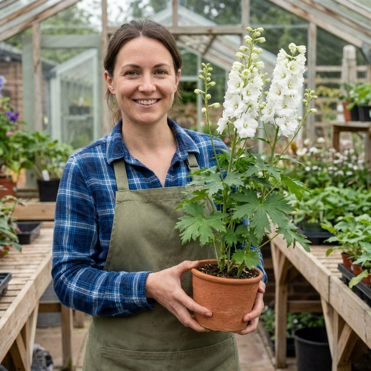 Set of 3 or 6 Delphinium Pacific Giants Galahad Hardy Perennial Plants, Tall Cottage Garden Flowers, Outdoor Garden Ready, 1 Litre Root-Ball - Frankton's