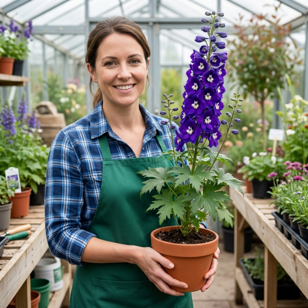 Set of 3 or 6 Delphinium Pacific Giants King Arthur Hardy Perennial Plants, Tall Cottage Garden Flowers, Outdoor Garden Ready, 1 Litre Root-Ball - Frankton's