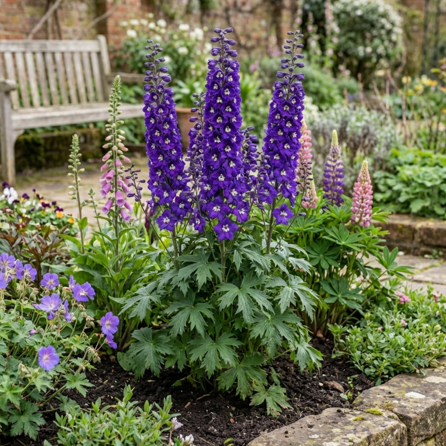 Set of 3 or 6 Delphinium Pacific Giants King Arthur Hardy Perennial Plants, Tall Cottage Garden Flowers, Outdoor Garden Ready, 1 Litre Root-Ball - Frankton's
