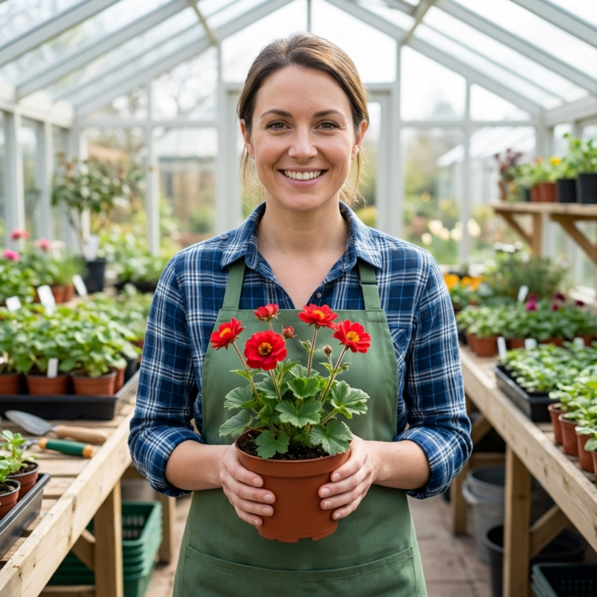 Set of 3 or 6 Geum Mrs Bradshaw Hardy Perennial Plants, Scarlet Red Double Cottage Garden Flowers, Outdoor Garden Ready, 1 Litre Root-Ball - Frankton's