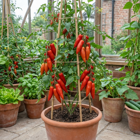 Set of 3 or 6 Grafted Cornabel Tomato Plants, Premium Live Plants, Outdoor & Greenhouse Ready, 1L Root Ball - Frankton's