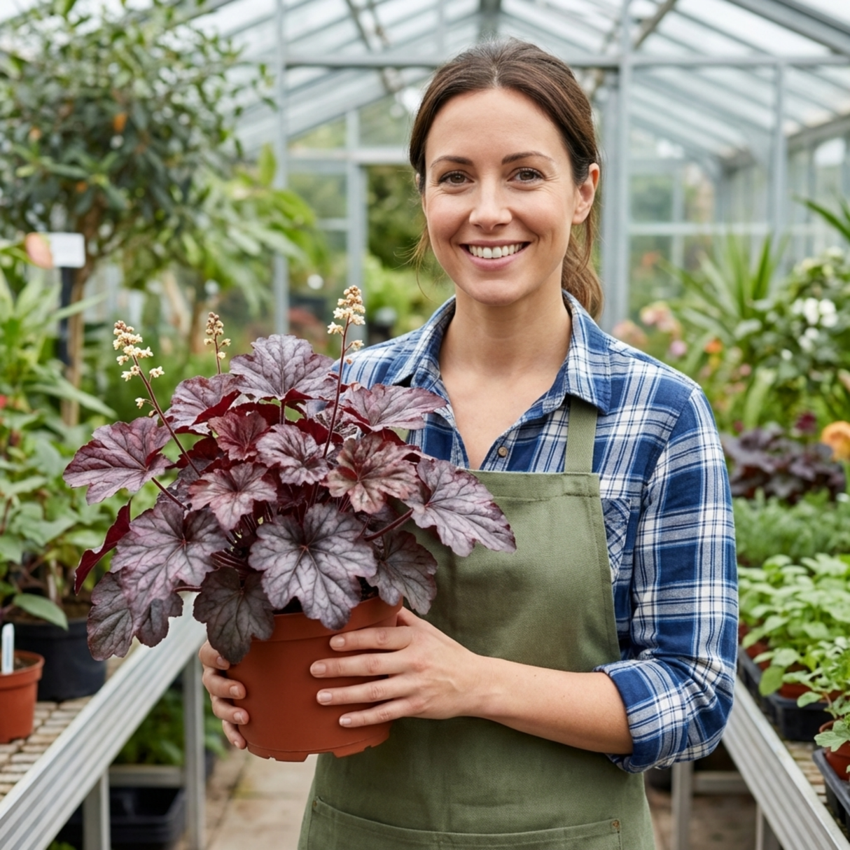 Set of 3 or 6 Heuchera Palace Purple Coral Bells Plants, Hardy Evergreen Perennial, Shade Tolerant Garden Plants, Outdoor Garden Ready, 1 Litre Root-Ball - Frankton's