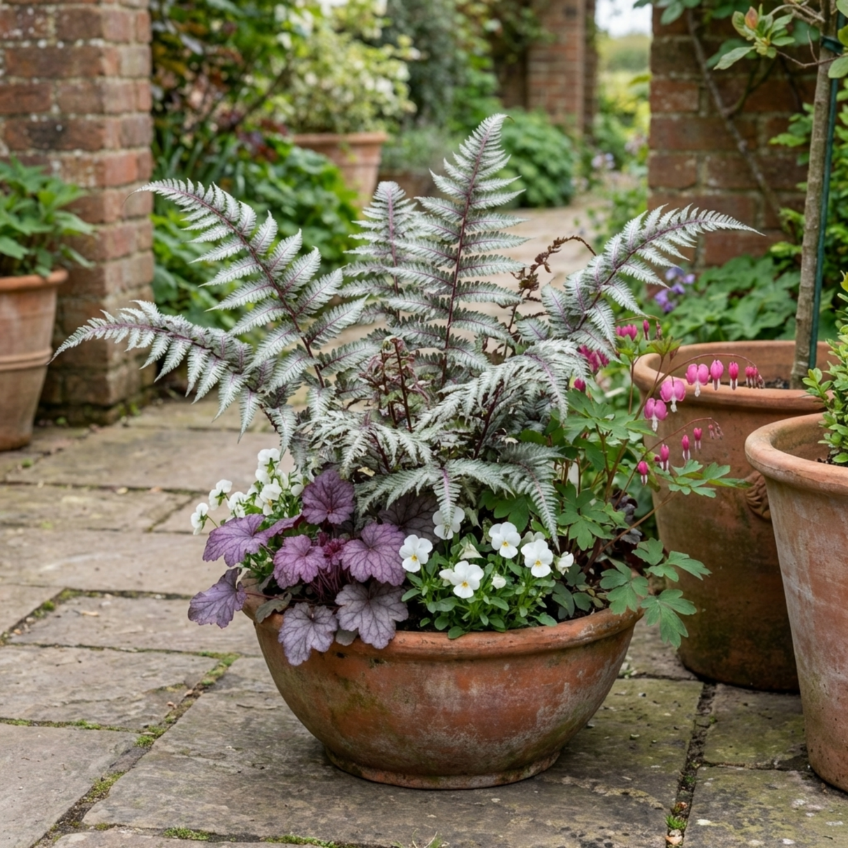 Set of 3 or 6 Japanese Painted Fern Athyrium Pewter Lace Plants, Hardy Shade Perennial, 1 Litre Root Ball - Frankton's