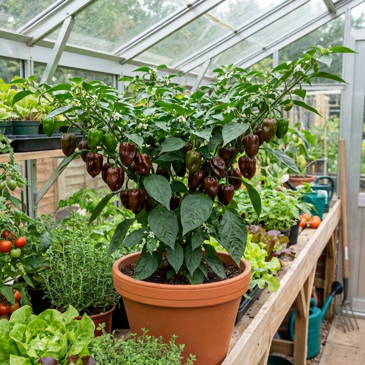 Set of 3 or 6 Large Chilli Pepper Plants - Habanero Chocolate, Ready to Plant in Your Garden - Frankton's