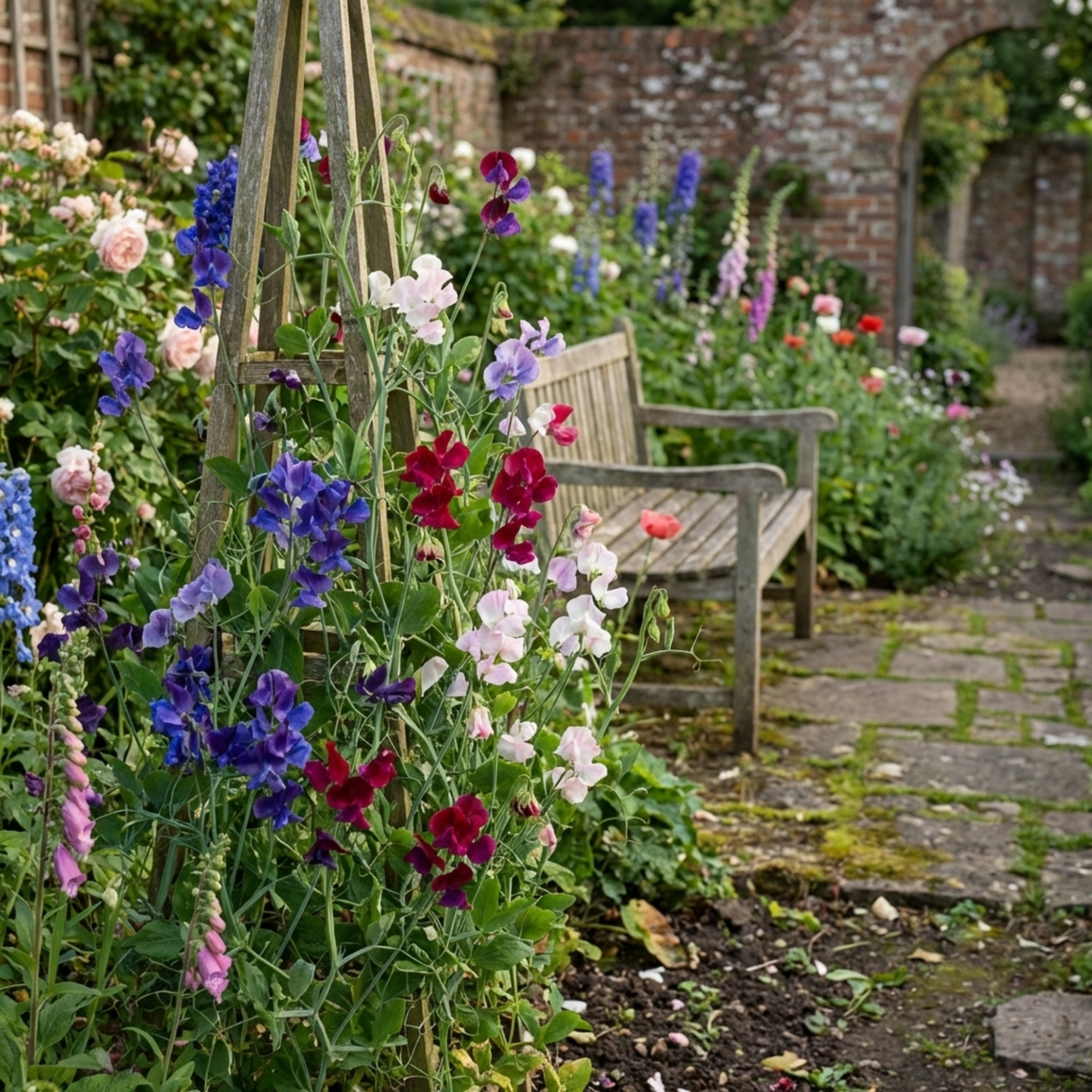 Set of 3 or 6 Large, Garden Ready Plants - Sweet Pea Growers Colour Mix, 10.5 cm - Frankton's