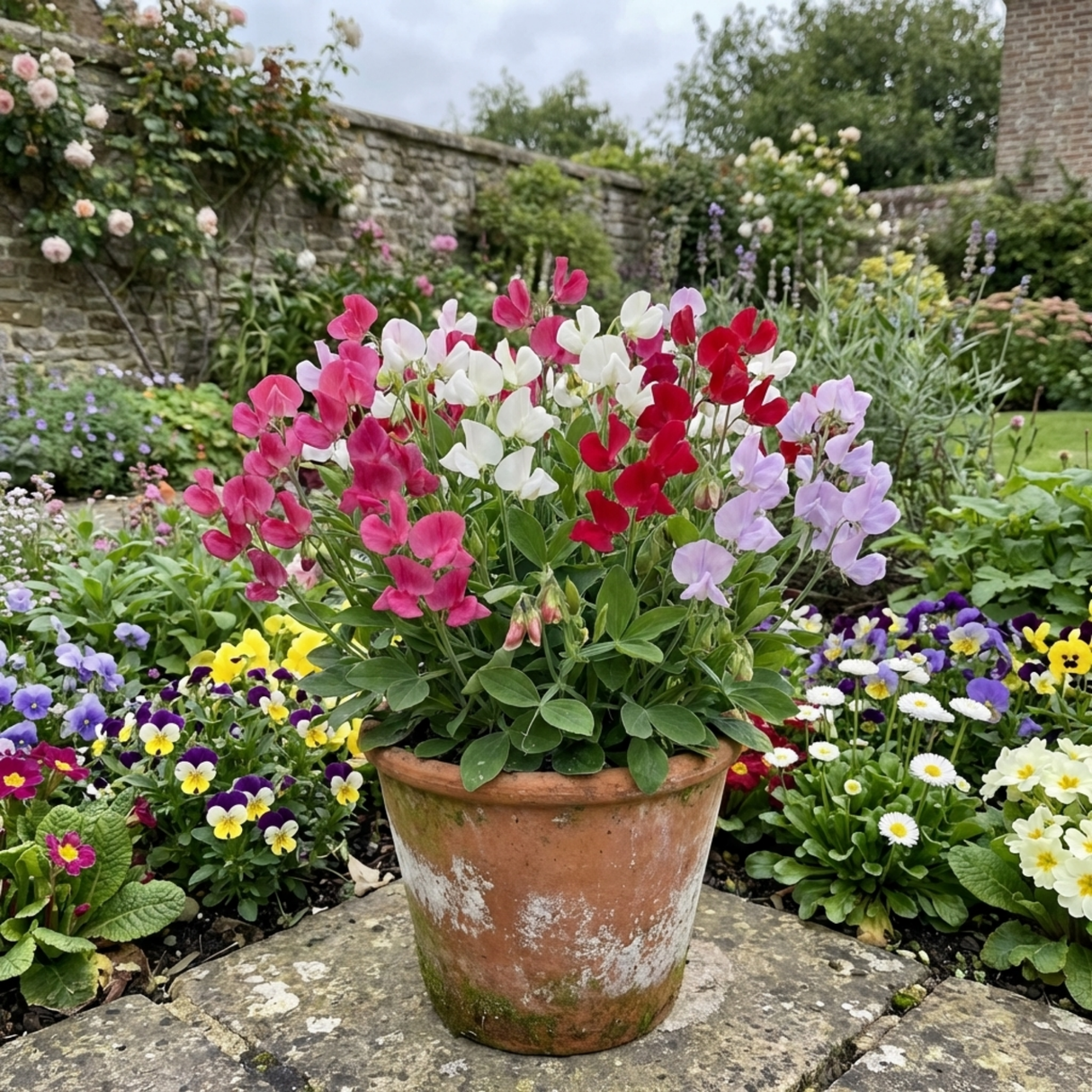 Set of 3 or 6 Large, Garden Ready Plants - Sweet Pea Little Sweetheart Mix, 10.5 cm - Frankton's