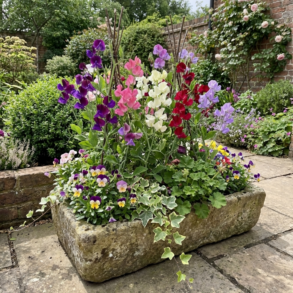 Set of 3 or 6 Large, Garden Ready Plants - Sweet Pea Mammoth Mix, 10.5 cm Rootballs - Frankton's