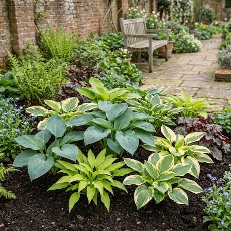 Set of 3 or 6 Large Hosta Growers' Mix Plants, Outdoor Garden Ready Hardy Shade Perennials, 1 Litre Root Ball - Frankton's