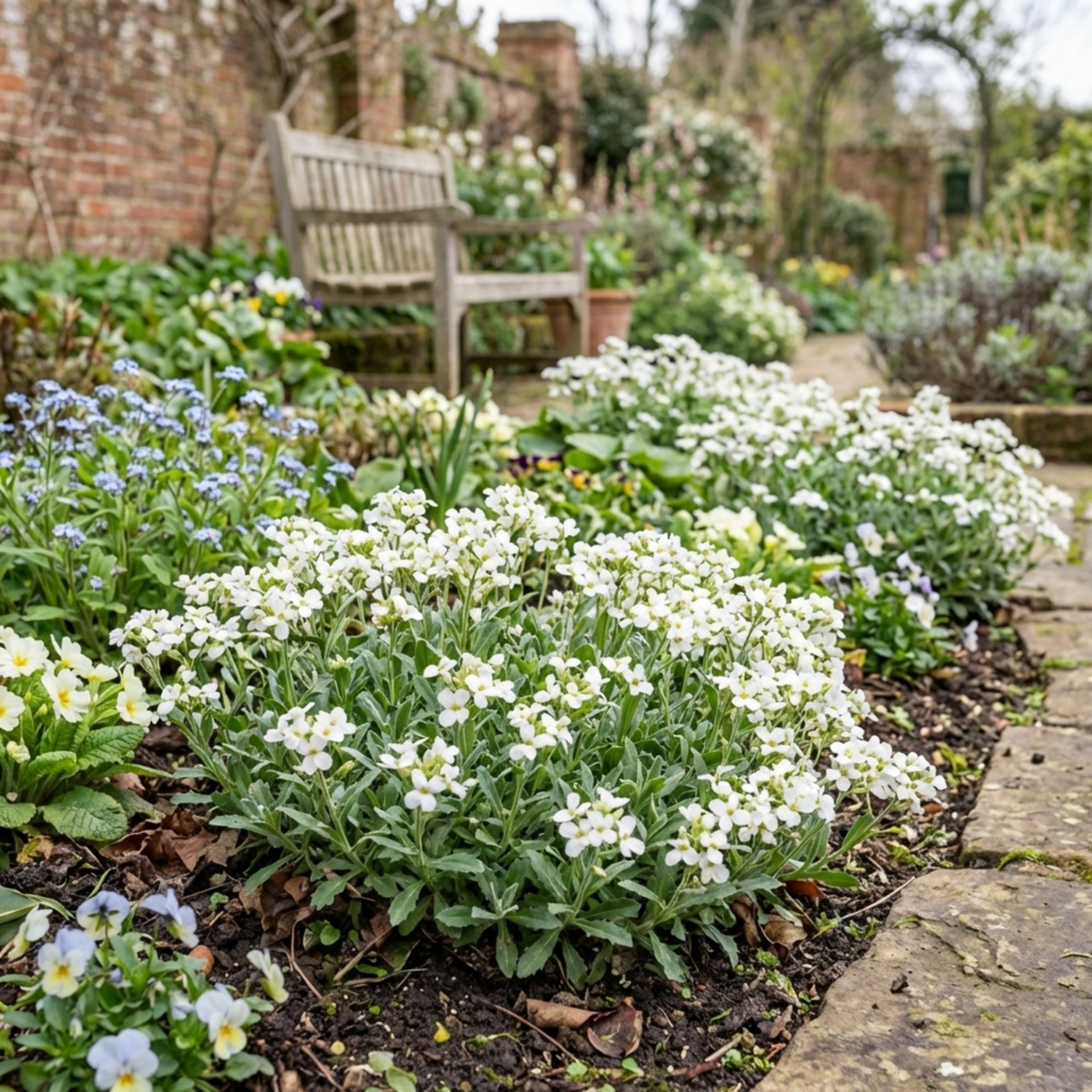 Set of 3 or 6 Large Plants - Arabis Aubris White, Ready to Plant in Your Garden, 1L - Frankton's