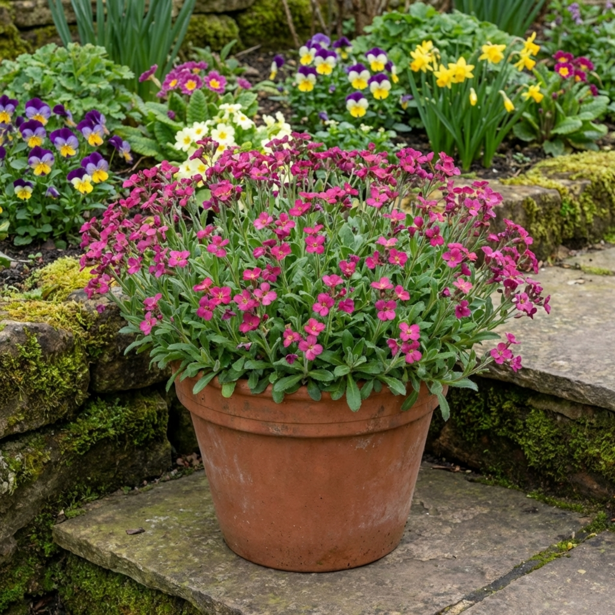 Set of 3 or 6 Large Plants - Arabis Barranca Deep Rose, Ready to Plant in Your Garden, 1L - Frankton's