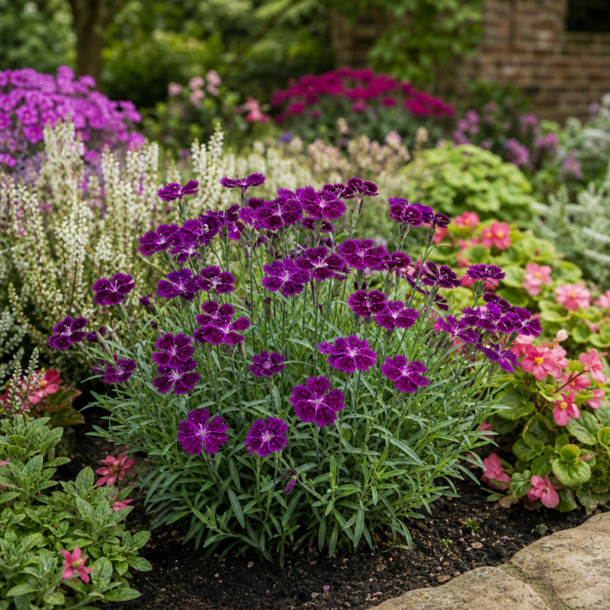 Set of 3 or 6 Large Plants - Dianthus Oscar Purple Star, Outdoor Garden Ready - Frankton's