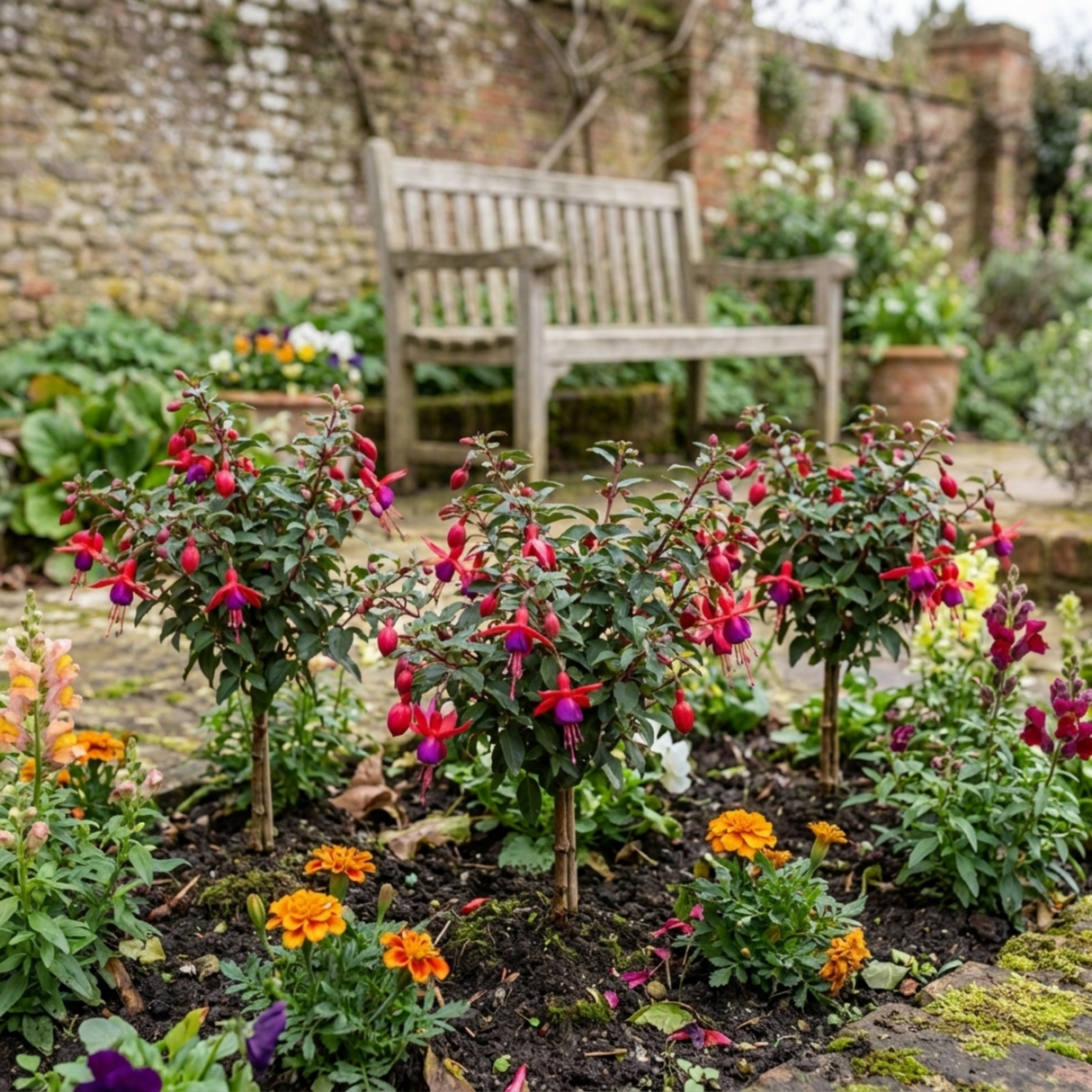 Set of 3 or 6 Large Plants - Fuchsia Tom Thumb, Ready to Plant in Your Garden, 1L Rootballs - Frankton's