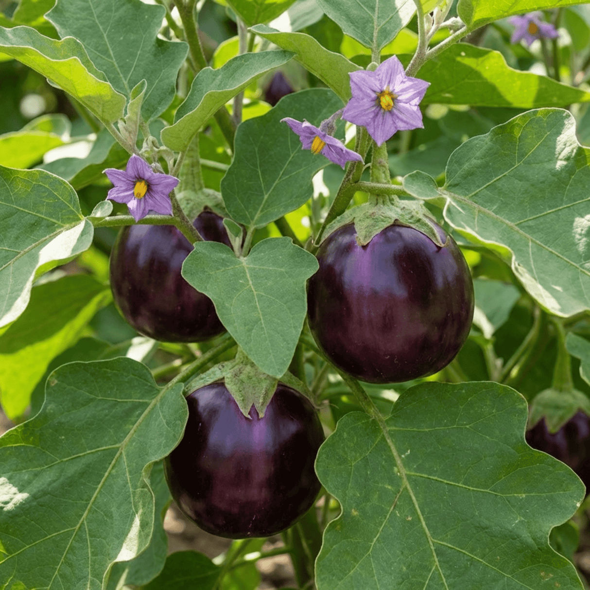Set of 3 or 6 Large Plants - Grow Your Own Aubergine Meatball, Outdoor Garden Ready - Frankton's