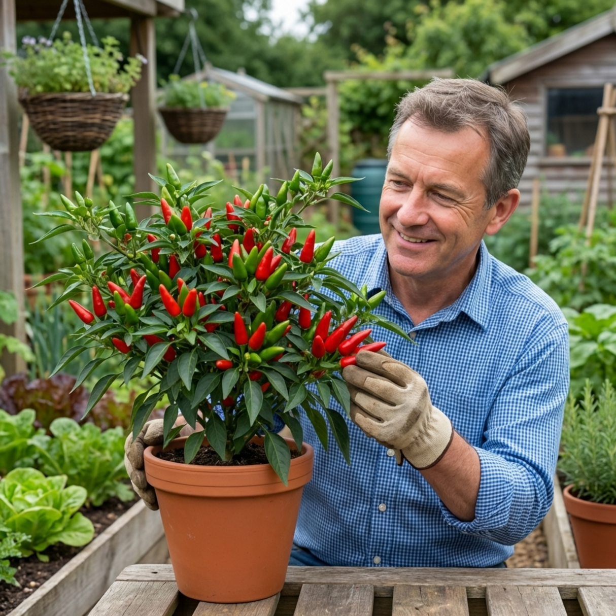 Set of 3 or 6 Large Plants - Grow Your Own Chilli Pepper Apache, Garden Ready - Frankton's