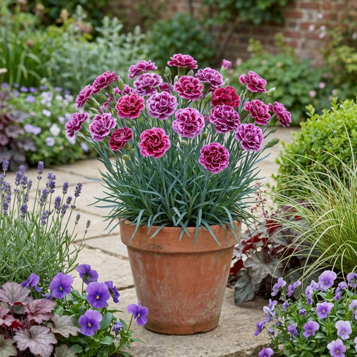 Set of 3 or 6 Large Plants - Pink Purple Carnation, Ready to Plant in Your Garden, 10.5 cm - Frankton's