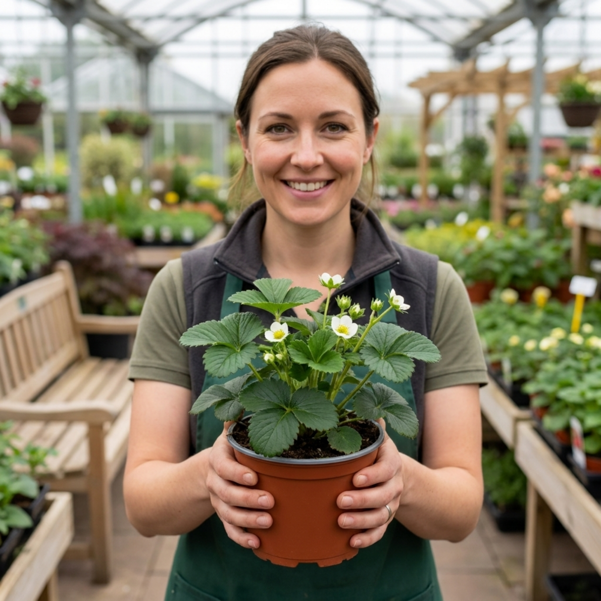 Set of 3 or 6 Large Plants - Strawberry Delizz Variety, Outdoor Garden Ready, 1L - Frankton's